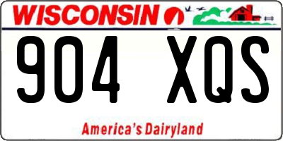 WI license plate 904XQS