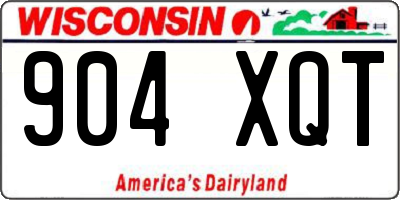 WI license plate 904XQT