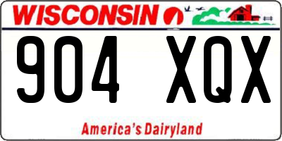 WI license plate 904XQX
