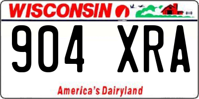 WI license plate 904XRA