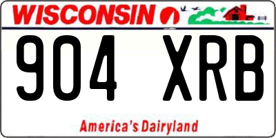 WI license plate 904XRB
