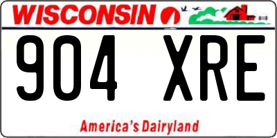 WI license plate 904XRE