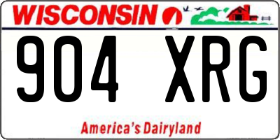 WI license plate 904XRG