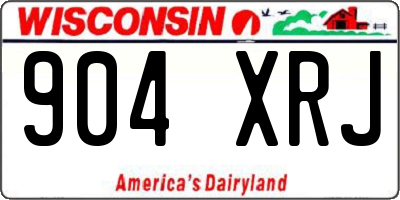 WI license plate 904XRJ