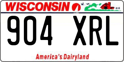 WI license plate 904XRL