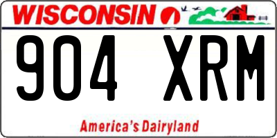 WI license plate 904XRM