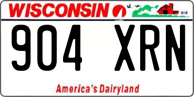 WI license plate 904XRN