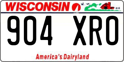 WI license plate 904XRO