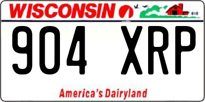 WI license plate 904XRP