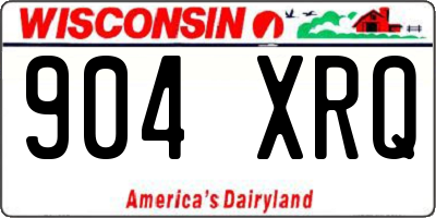 WI license plate 904XRQ
