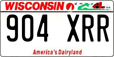 WI license plate 904XRR