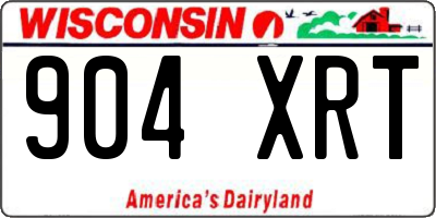 WI license plate 904XRT