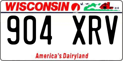 WI license plate 904XRV