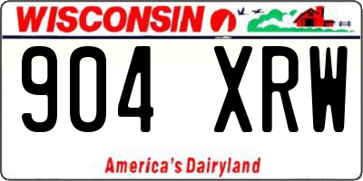 WI license plate 904XRW