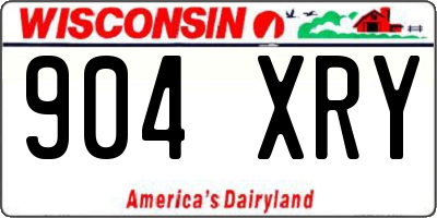 WI license plate 904XRY