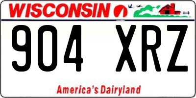 WI license plate 904XRZ