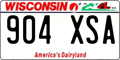 WI license plate 904XSA