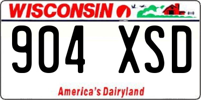 WI license plate 904XSD