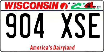 WI license plate 904XSE