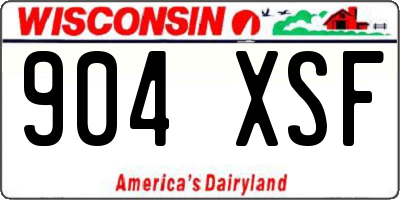 WI license plate 904XSF