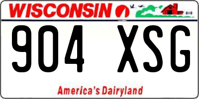 WI license plate 904XSG