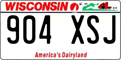 WI license plate 904XSJ