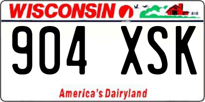 WI license plate 904XSK