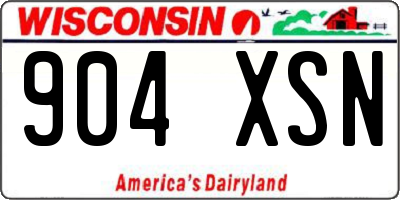 WI license plate 904XSN
