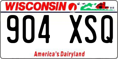 WI license plate 904XSQ