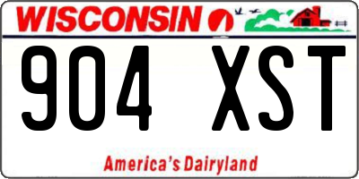 WI license plate 904XST