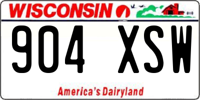 WI license plate 904XSW