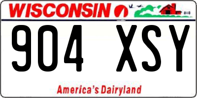 WI license plate 904XSY