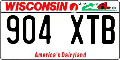 WI license plate 904XTB