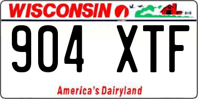 WI license plate 904XTF