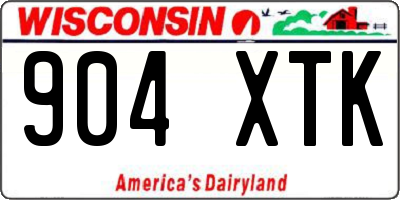 WI license plate 904XTK