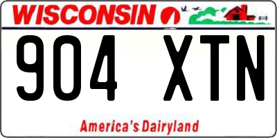 WI license plate 904XTN