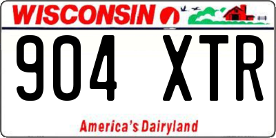 WI license plate 904XTR