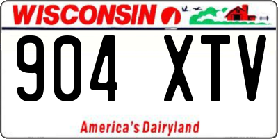 WI license plate 904XTV