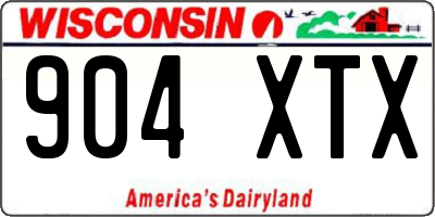 WI license plate 904XTX