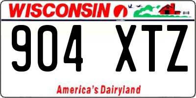 WI license plate 904XTZ