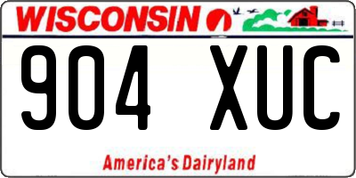 WI license plate 904XUC