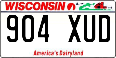 WI license plate 904XUD
