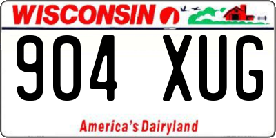 WI license plate 904XUG