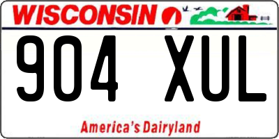 WI license plate 904XUL