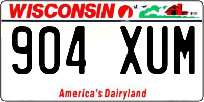 WI license plate 904XUM