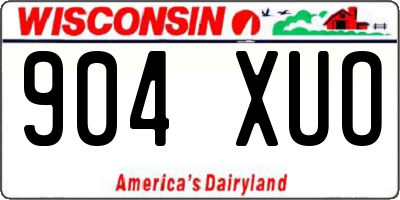WI license plate 904XUO