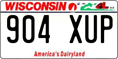 WI license plate 904XUP