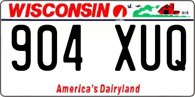 WI license plate 904XUQ