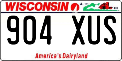 WI license plate 904XUS