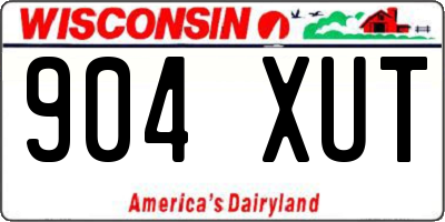 WI license plate 904XUT
